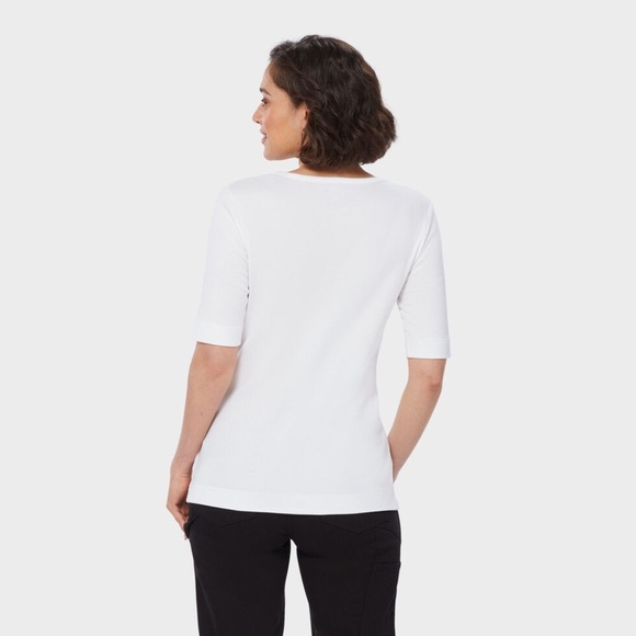 Duluth Trading Co Longtail T Elbow Sleeve Scoopneck Top Size Medium - Picture 3 of 9